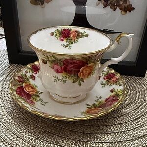 Vintage Royal Albert Bone China Teacup and Saucer with Gold Trim